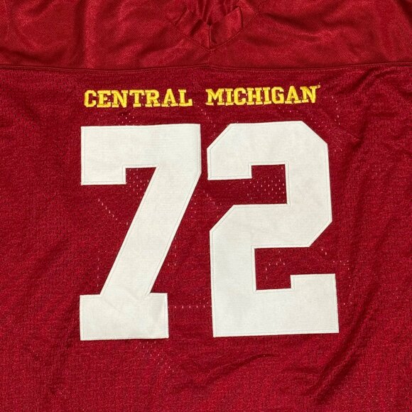 Central Michigan University Football Jersey Men's Large Burgandy Nike Doan #72 - Picture 4 of 9